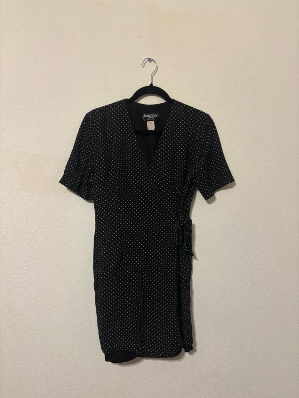 Polka Dot Wrap Dress - Black